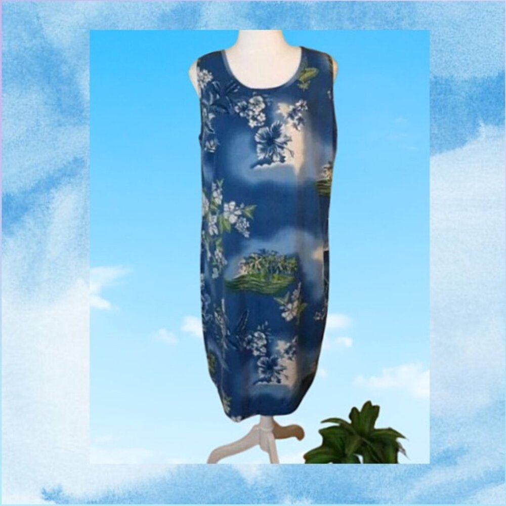 "Marsh Landing" Hawaiian Dress / Size Large